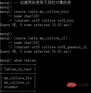 MySQL 教程之校對集問題