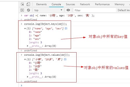 js中如何使用Object.keys()和Object.values()方法?
