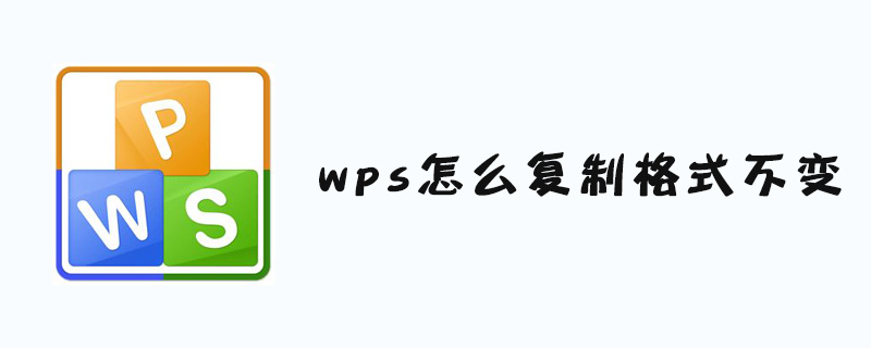 형식을 변경하지 않고 wps로 복사하는 방법은 무엇입니까?