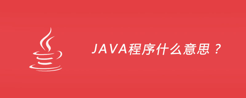 JAVA程序什么意思？