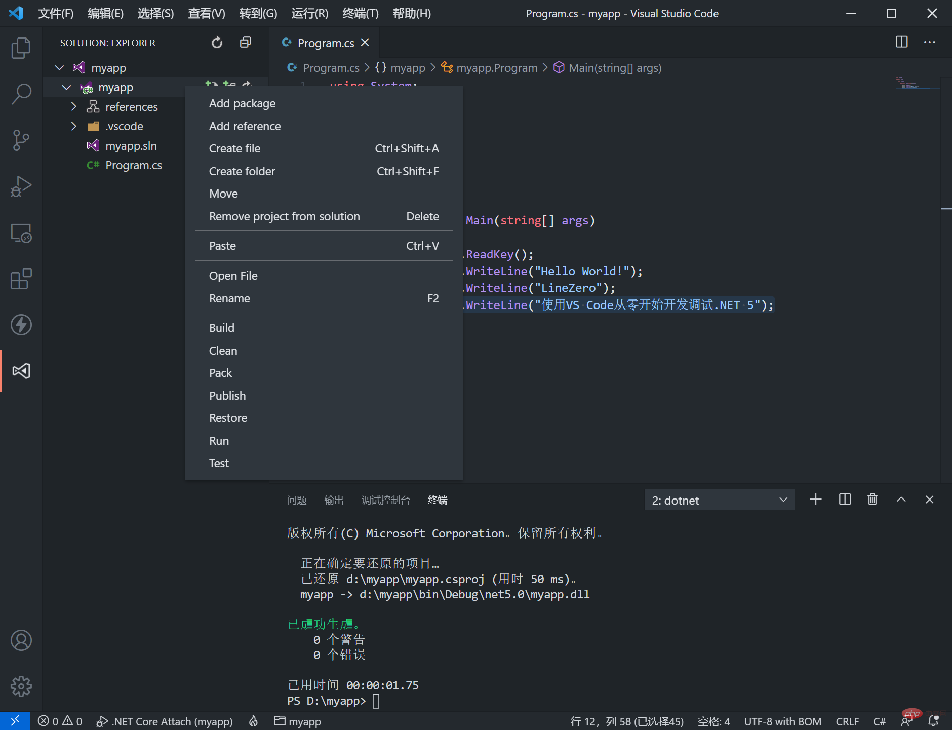 聊聊VSCode怎么配置.NET环境，开发调试.NET 5