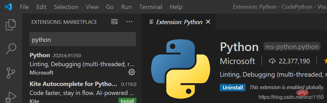 VSCode中安裝和使用Python插件