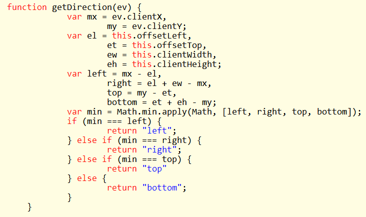Comment obtenir la direction du mouvement de la souris dans div en utilisant JavaScript