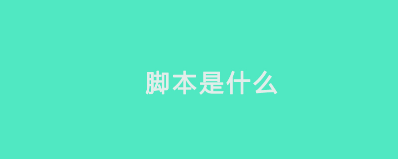 脚本是什么