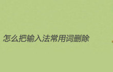 怎么把输入法常用词删除