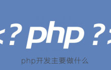 php开发主要做什么