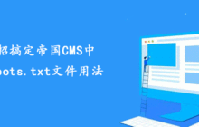 一招搞定帝国CMS中robots.txt文件用法