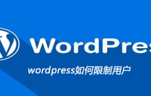 wordpress如何限制用户