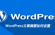 WordPress文章摘要如何设置