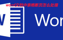 word文档中表格断页怎么处理