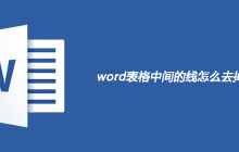 word表格中间的线怎么去掉