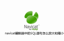 navicat编辑器中的SQL语句怎么放大和缩小