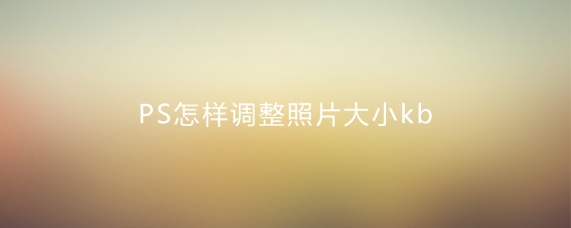 PS怎样调整照片大小kb