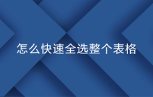怎么快速全选整个表格