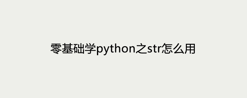 零基础学python之str怎么用