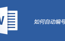 word怎么设置自动编号