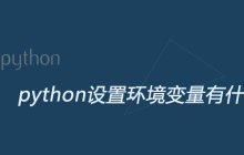 python设置环境变量有什么用