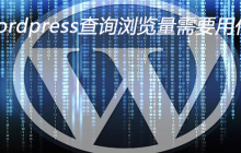 wordpress查询浏览量需要用什么