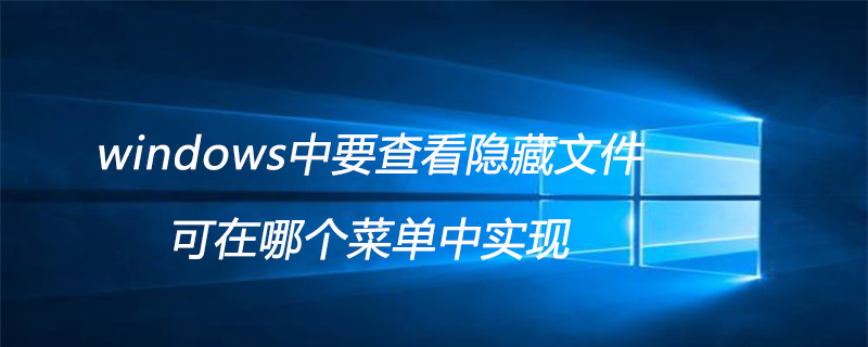 windows中要查看隱藏文件可在哪個菜單中實現-小浪學習網