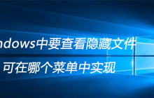 windows中要查看隐藏文件可在哪个菜单中实现