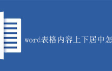 word表格内容上下居中怎么设置？