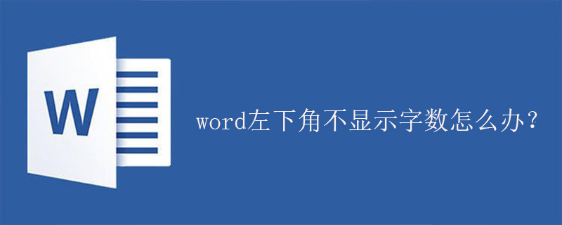 word左下角不顯示字數怎么辦？-小浪學習網