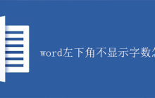 word左下角不显示字数怎么办？