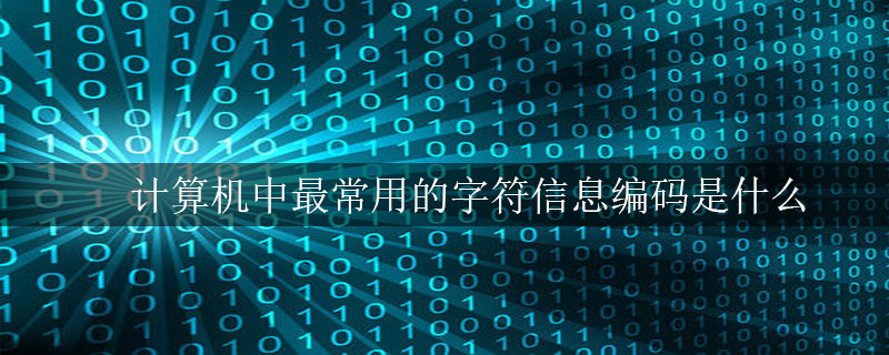 计算机中最常用的字符信息编码是什么