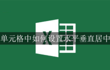 单元格中如何设置水平垂直居中