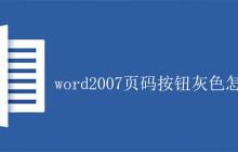 word2007页码按钮灰色怎么解决