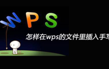 怎样在wps的文件里插入手写签名?