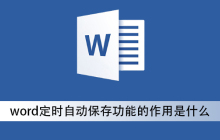 word定时自动保存功能的作用是什么