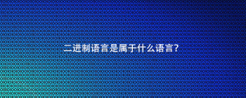 二进制语言是属于什么语言？