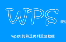 wps如何筛选两列重复数据