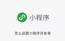 怎么设置小程序开发者