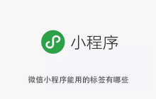 微信小程序能用的标签有哪些