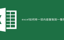 excel中如何将一项内容复制到一整列单元格
