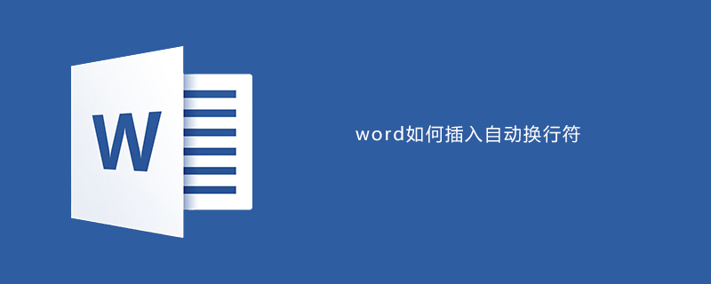 word如何插入自動換行符