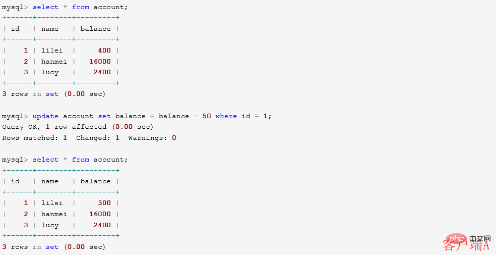 MySQL的四種事務隔離級別