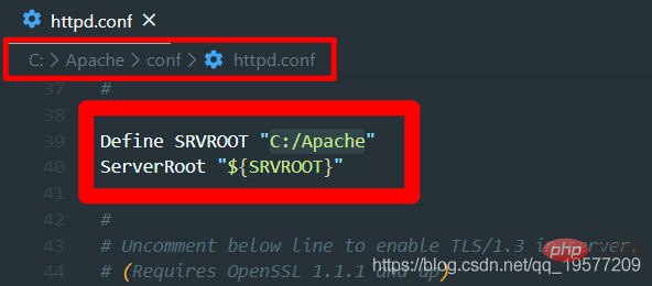 httpd.conf SRVRROOT配置