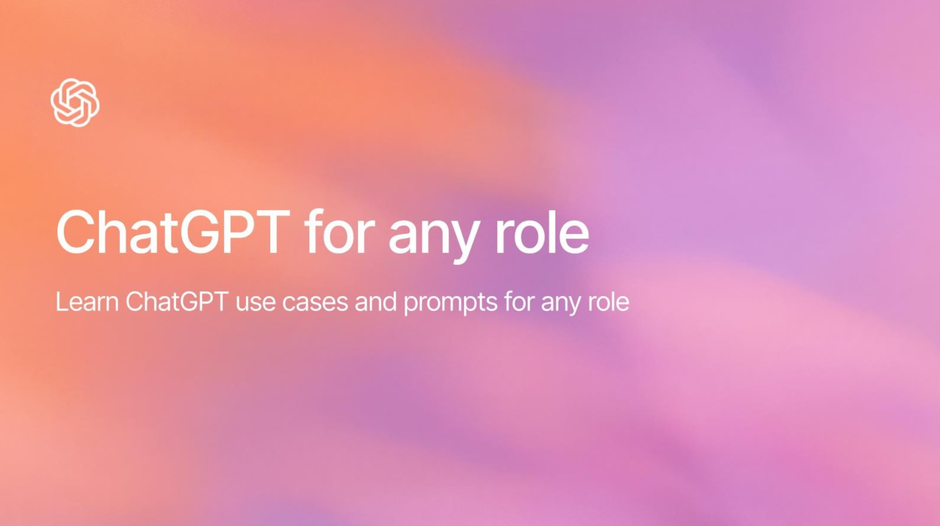chatgpt for any role— openai推出的chatgpt提示词模板 - php中文网