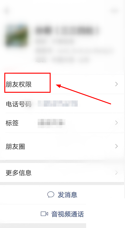 微信怎么为单个好友开启仅聊天权限:打开好友资料