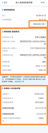 个人所得税App收入详情中的已申报税额