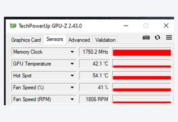 GPU-Z传感器页Fan Speed百分比与1806 RPM实际转速对照 - GPU-Z哪个数值是风扇转速_GPU-Z风扇百分比与转速读数区别 - php中文网