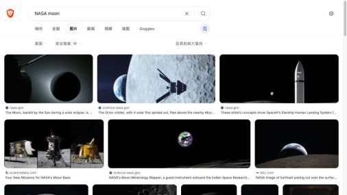 Brave Search 的图片分类、原生图片说明及来源网站