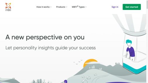 MBTIonline官方首页的Sign in与Get started入口