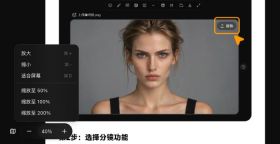 PixTV公开画布左下角放大缩小适合屏幕及缩放百分比菜单