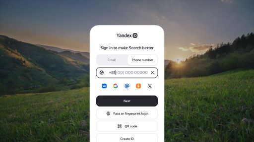 官方登录面板切换Phone number后的区号与手机号占位提示