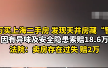 310万买二手房发现天井房藏窨井 法院:卖房存在过失赔2万