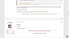 CodeIgniter 官方论坛的 Cache 控制器属性示例,展示两小时缓存与自定义十分钟缓存键